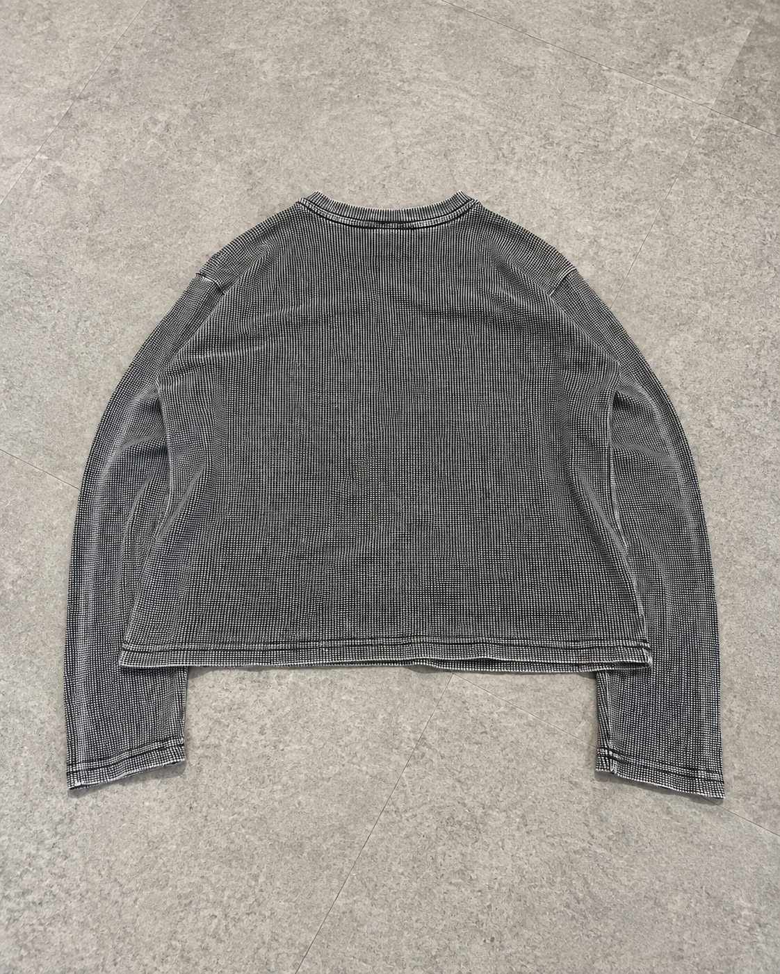 Washed Charcoal Henley Waffle Longsleeve