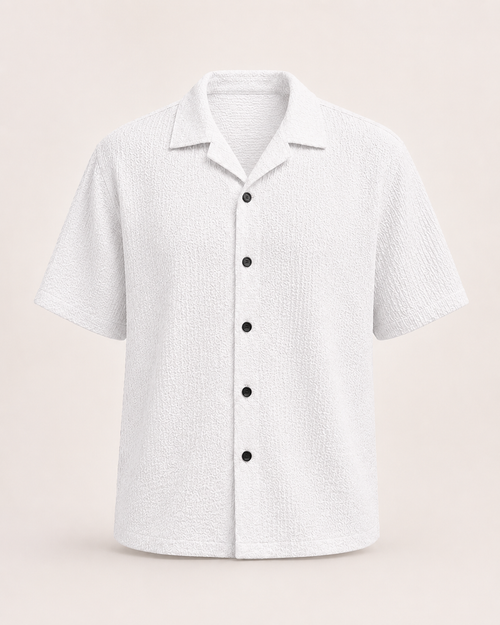 Textured Cuban Collar Shirt