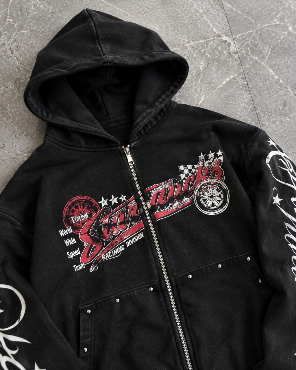 Racing Script Zip Hoodie