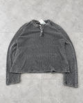 Washed Charcoal Henley Waffle Longsleeve