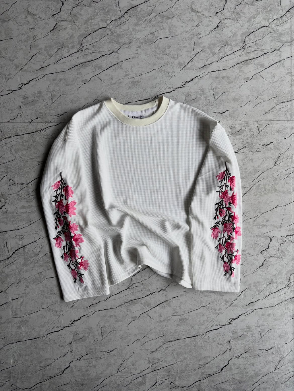 Floral Embroidered Waffle Longsleeve