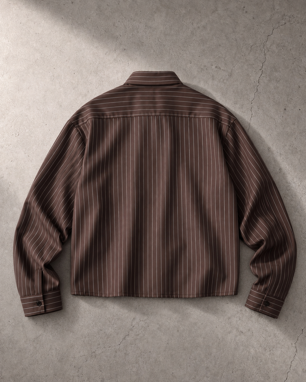 Mocha Pinstripe Tie Shirt