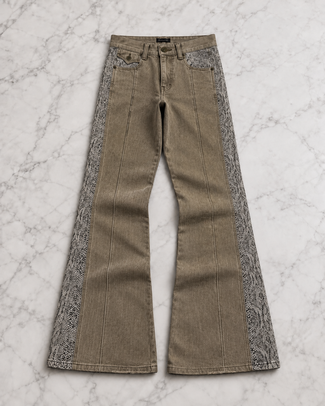 Python Panel Flared Denim