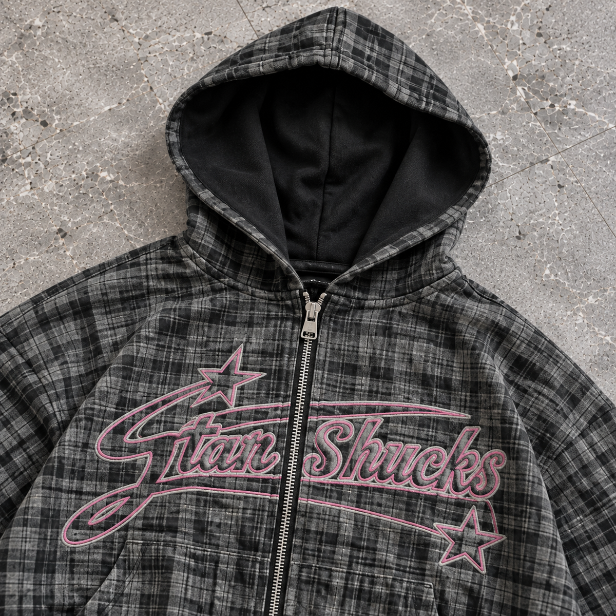 Starstruck Plaid Zip Hoodie