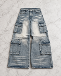 Washed Utility Cargo Denim