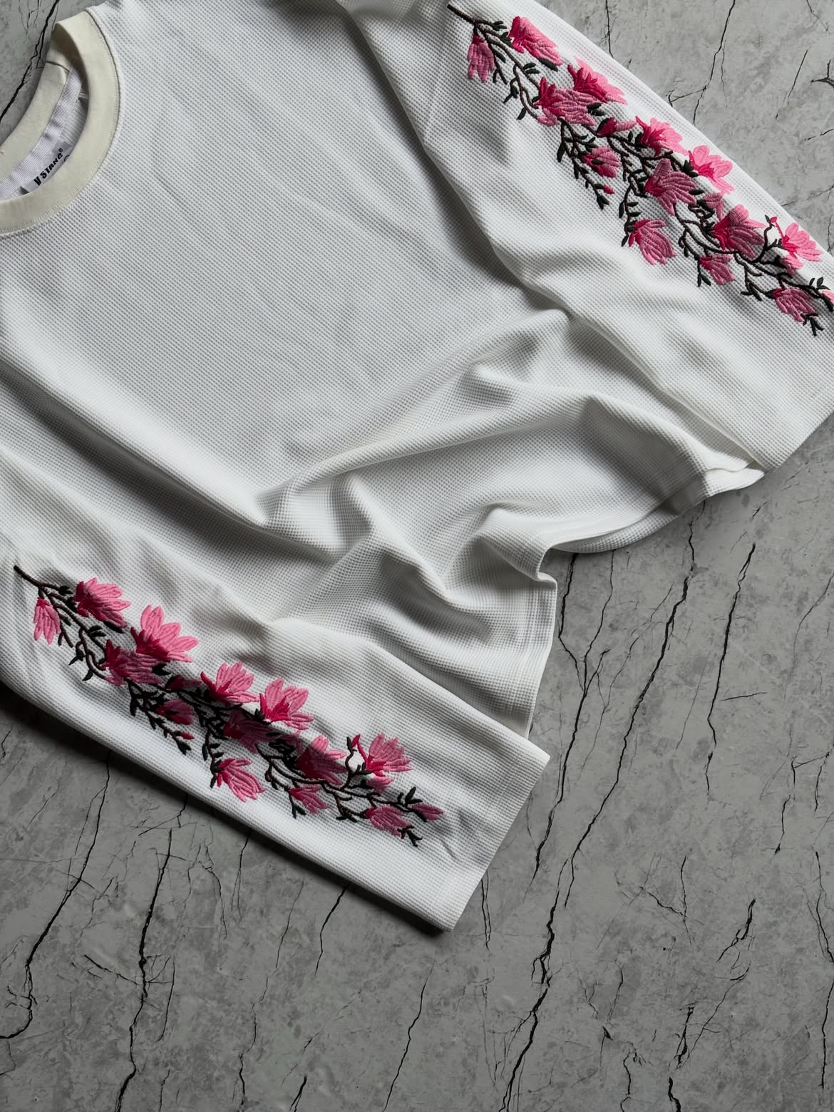 Floral Embroidered Waffle Longsleeve