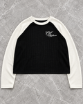 Black Ivory Raglan Waffle Longsleeve