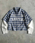 AXEPEAK Plaid Layered Flannel Shirt