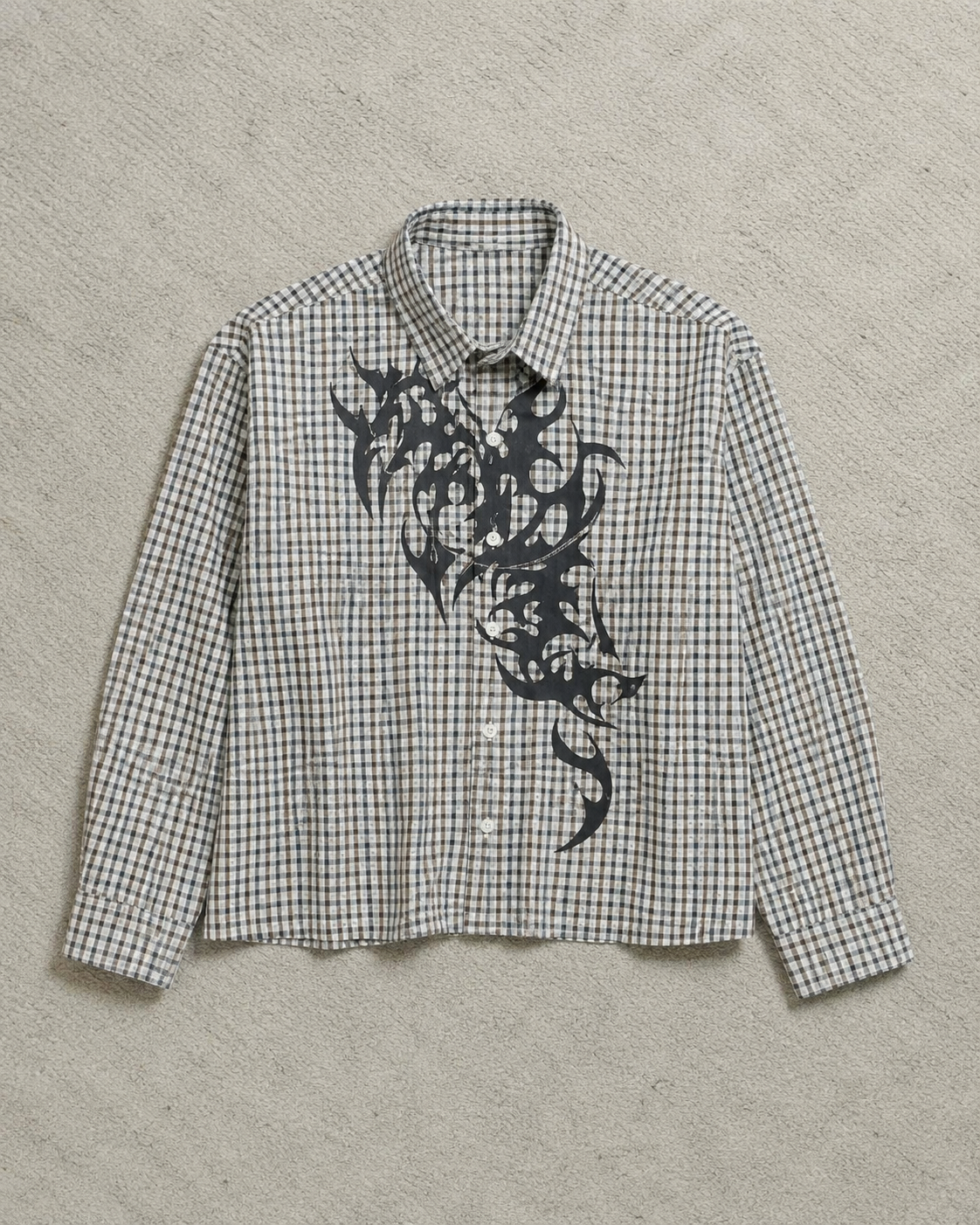Boxy Graphic Check Shirt