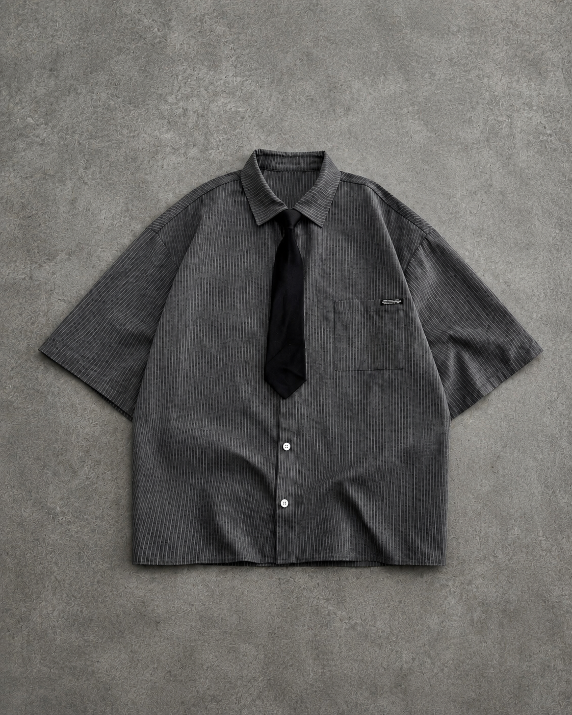 Charcoal Heather Pinstripe Pocket Shirt