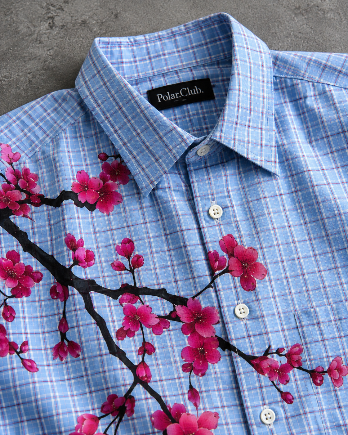 Blue Blossom Check Boxy Shirt