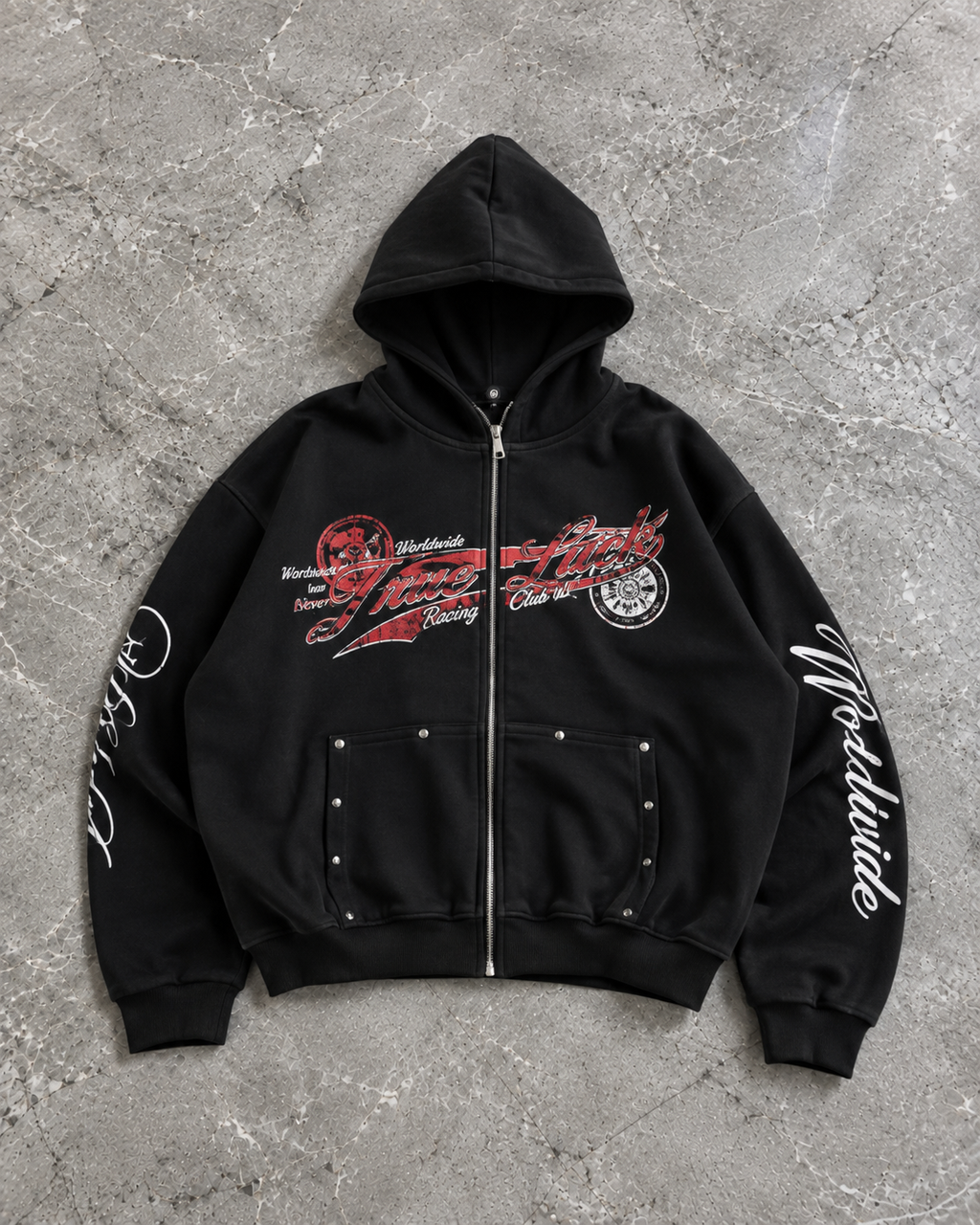 Racing Script Zip Hoodie