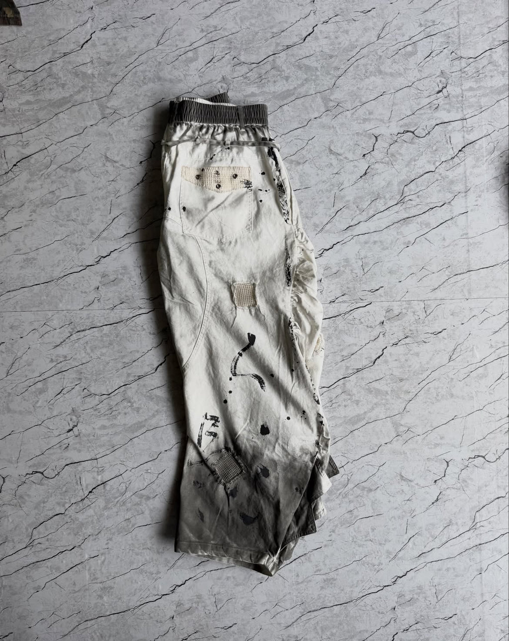 Splatter Wash Barrel Cargo Pants