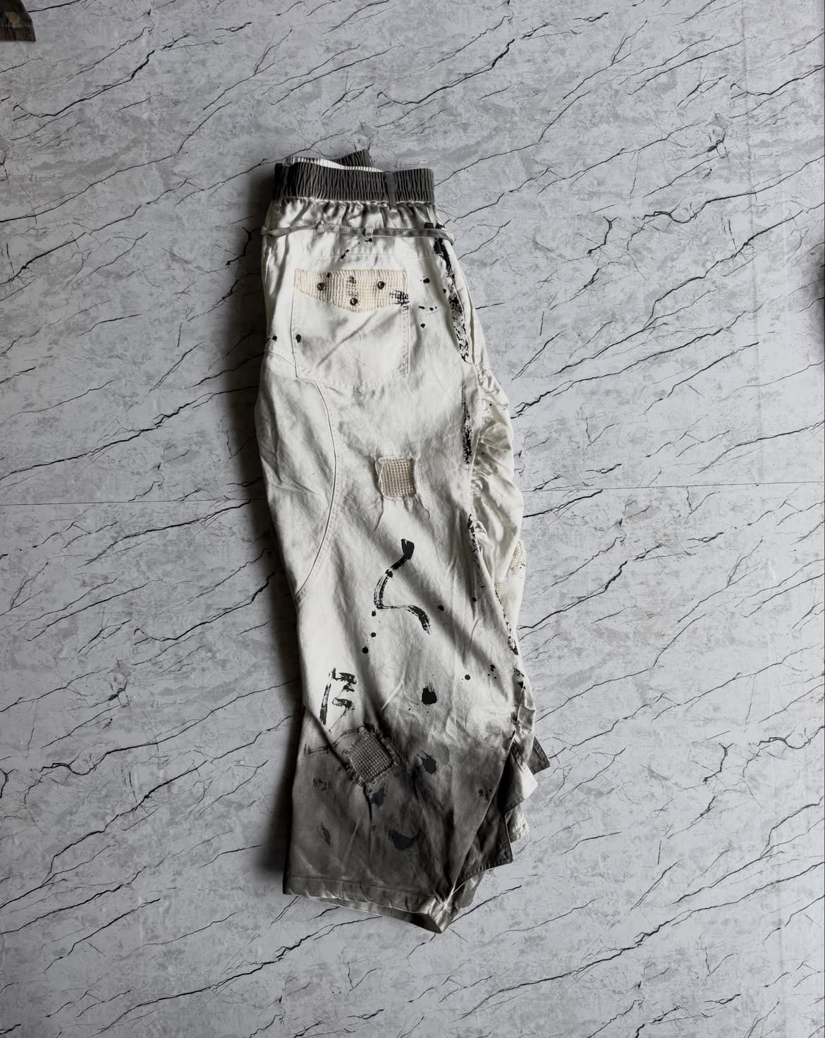 Splatter Wash Barrel Cargo Pants