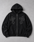Cross Stud Zip Hoodie