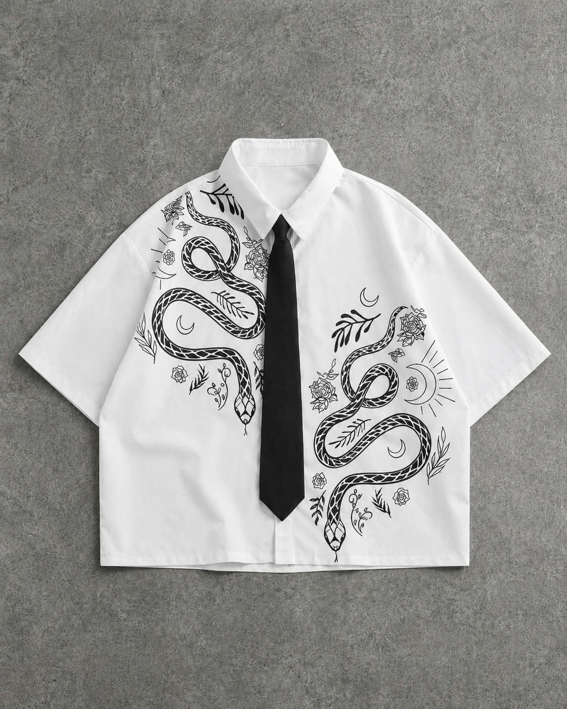 Snake Garden Graphic Boxy Shirt