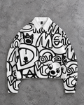 Monochrome Graffiti Cropped Shirt