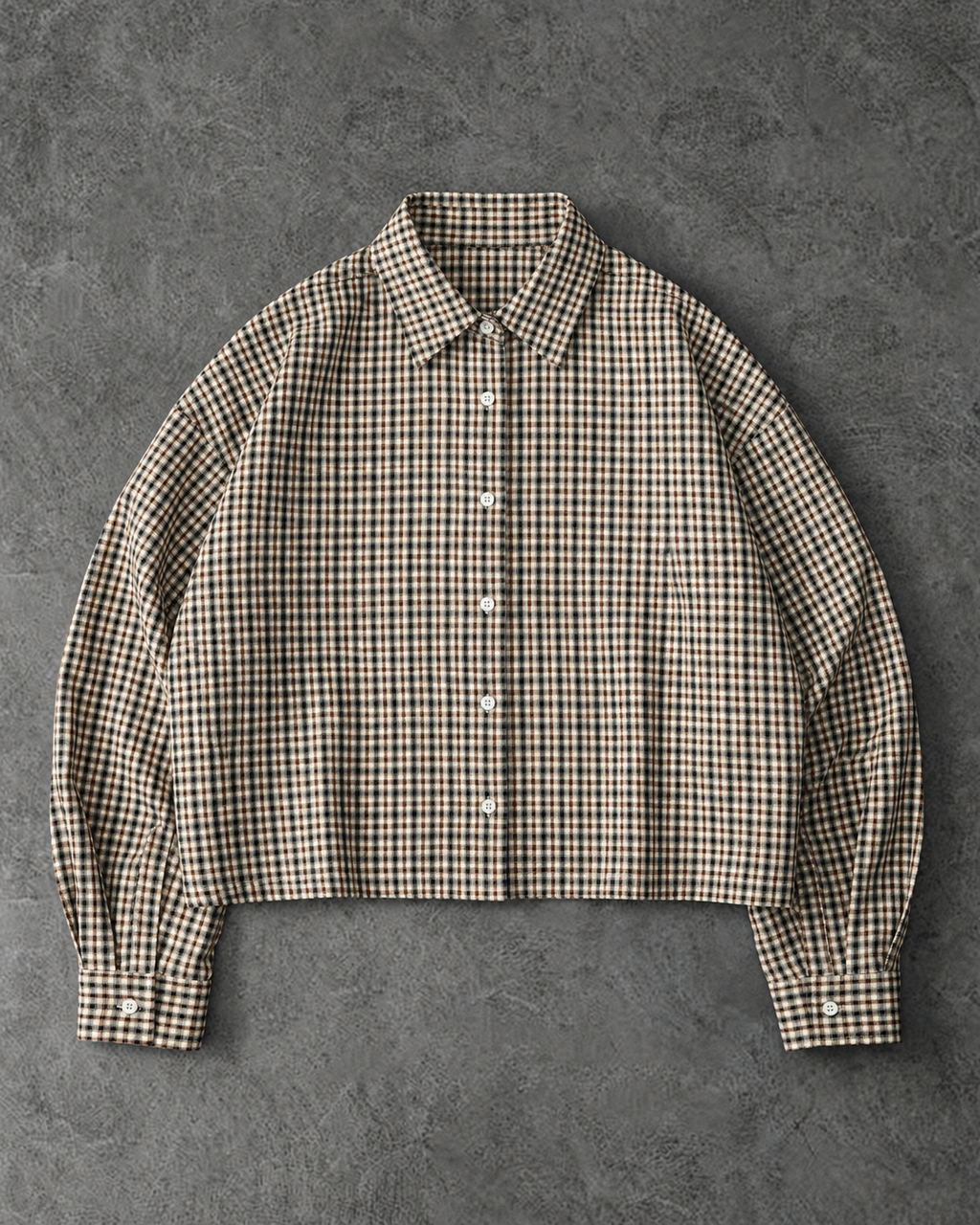 Faith Over Fear Plaid Boxy Shirt
