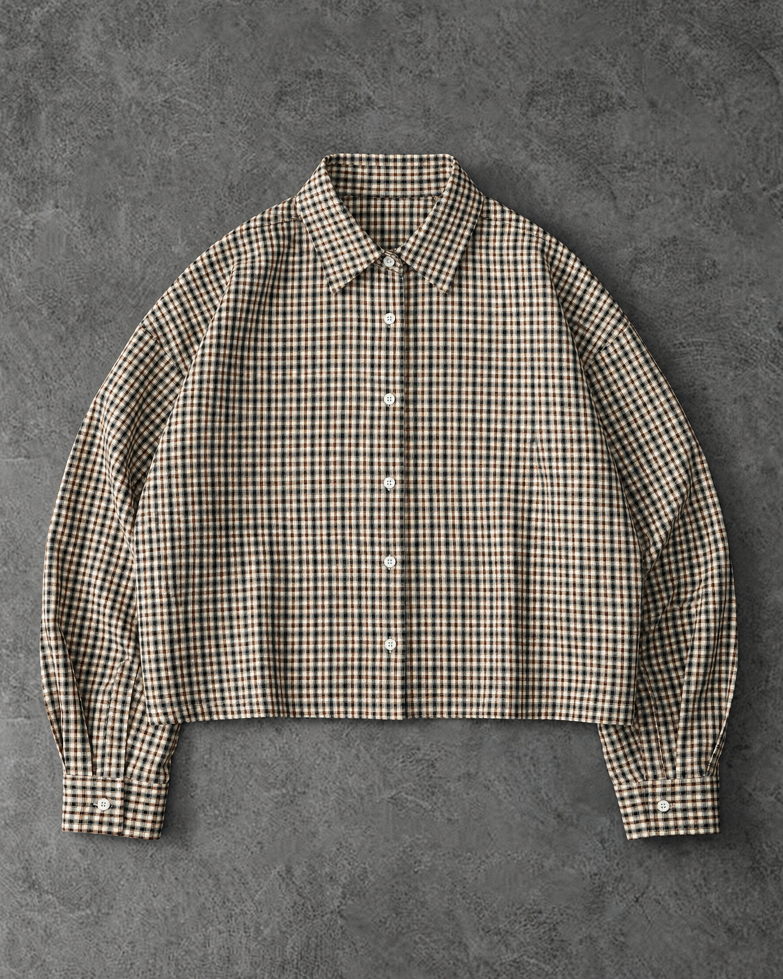 Faith Over Fear Plaid Boxy Shirt