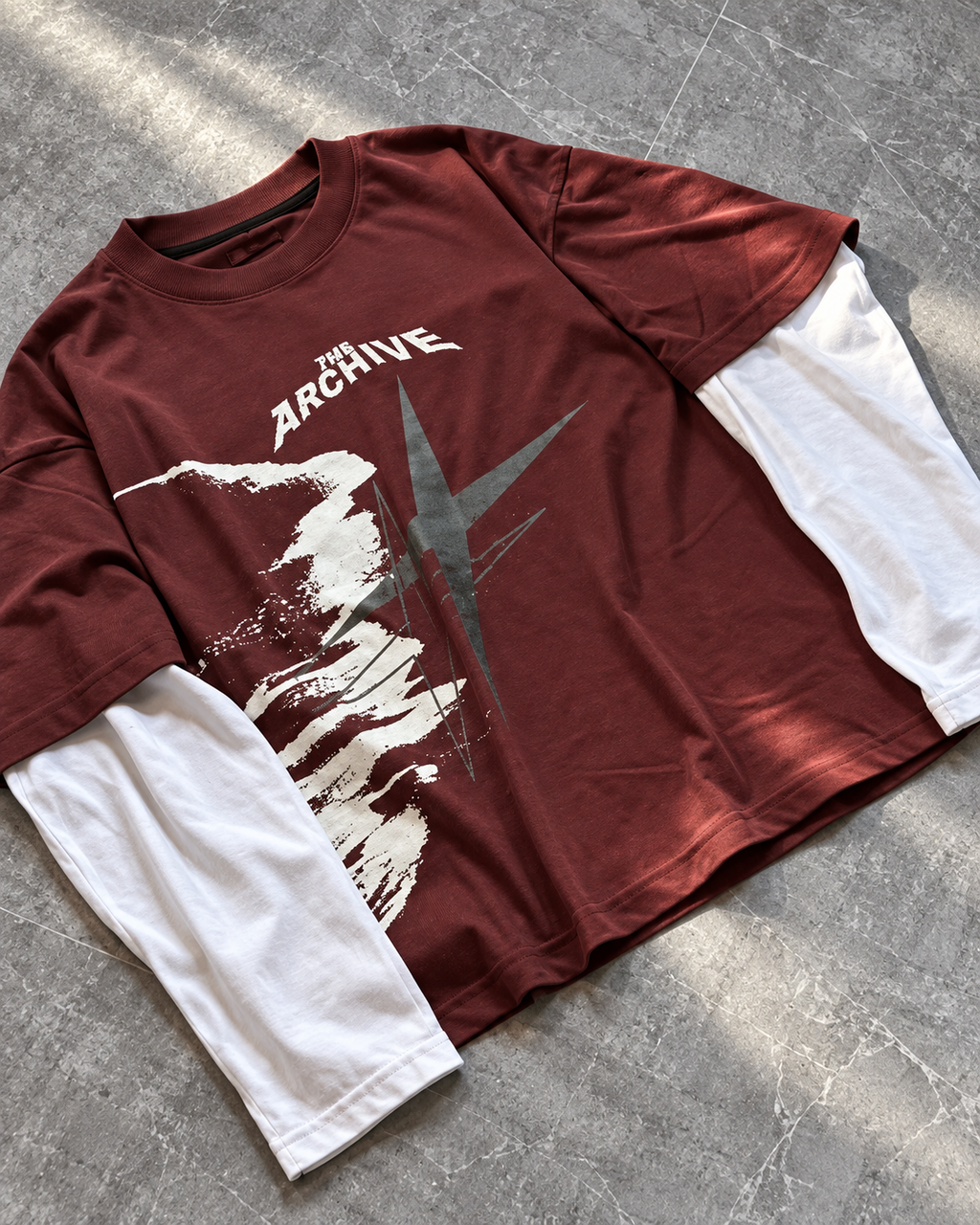 Archive Maroon Layered Tee