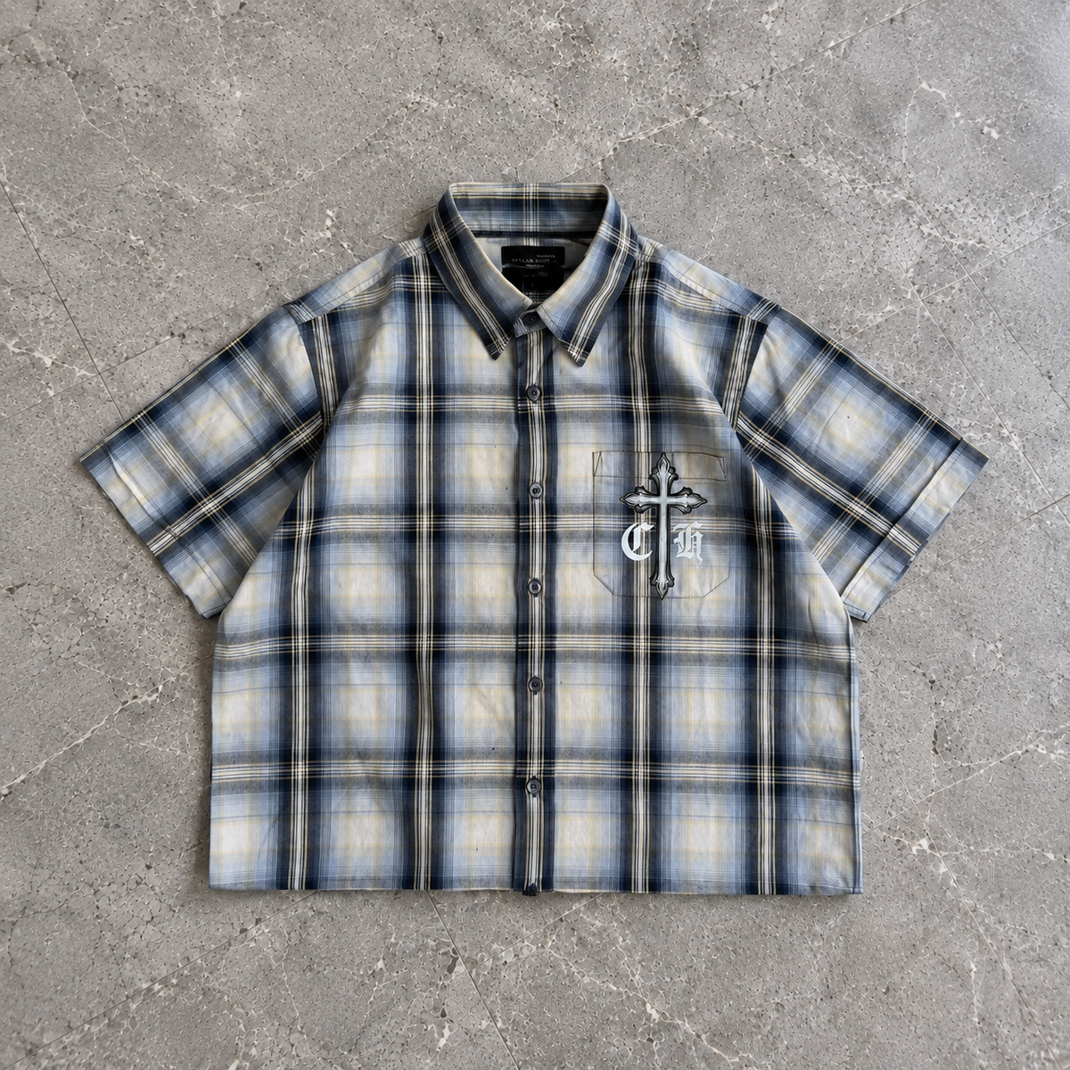 Cross Plaid Boxy Shirt