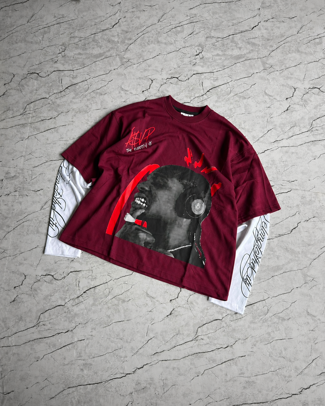 Redline Headphone Layered Tee
