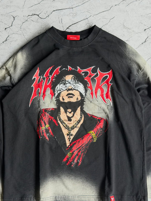 Acid Wash Gothic Graphic Longsleeve