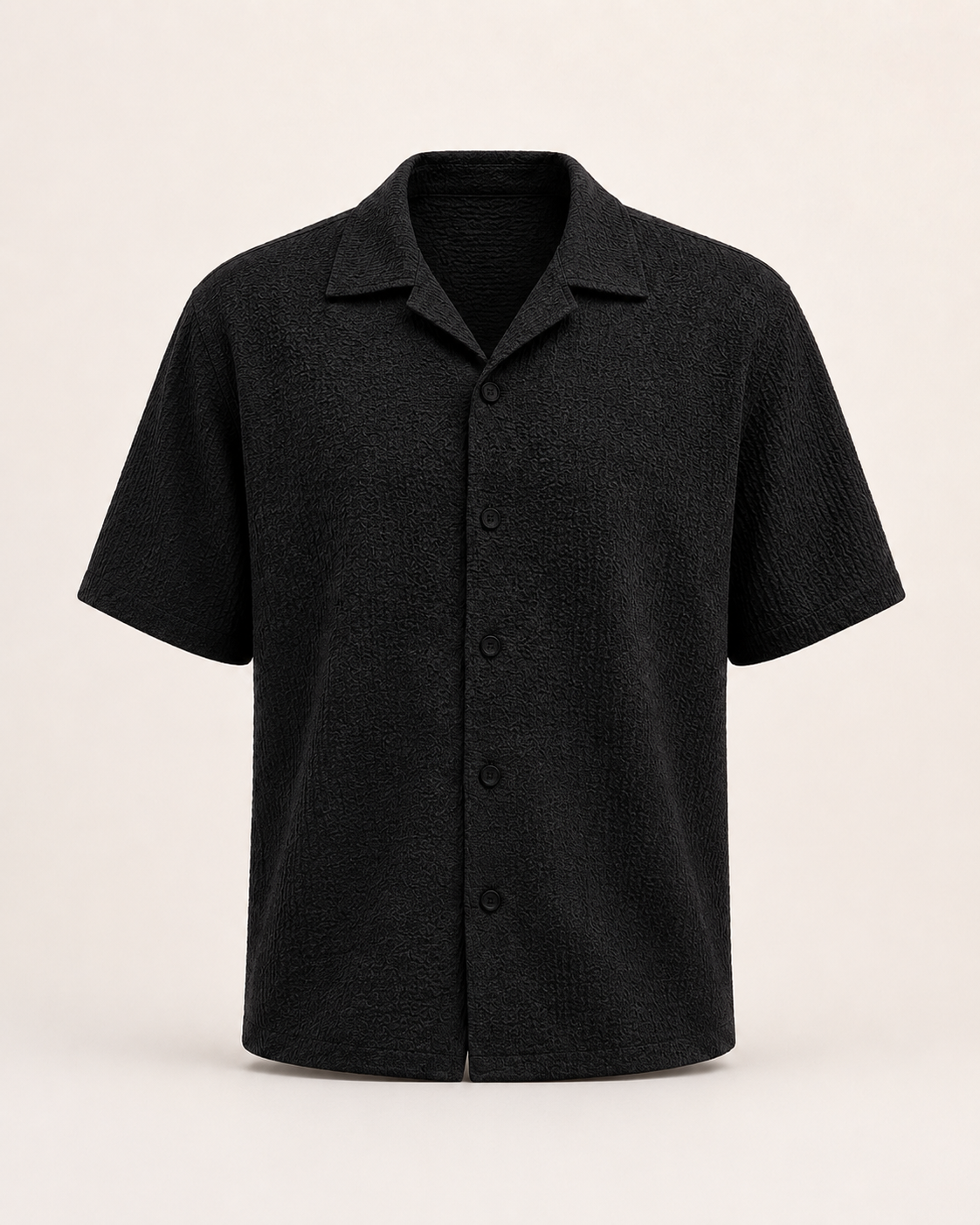 Textured Cuban Collar Shirt