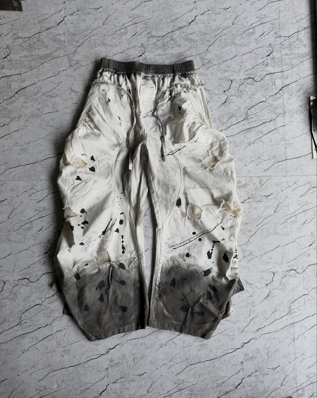 Splatter Wash Barrel Cargo Pants