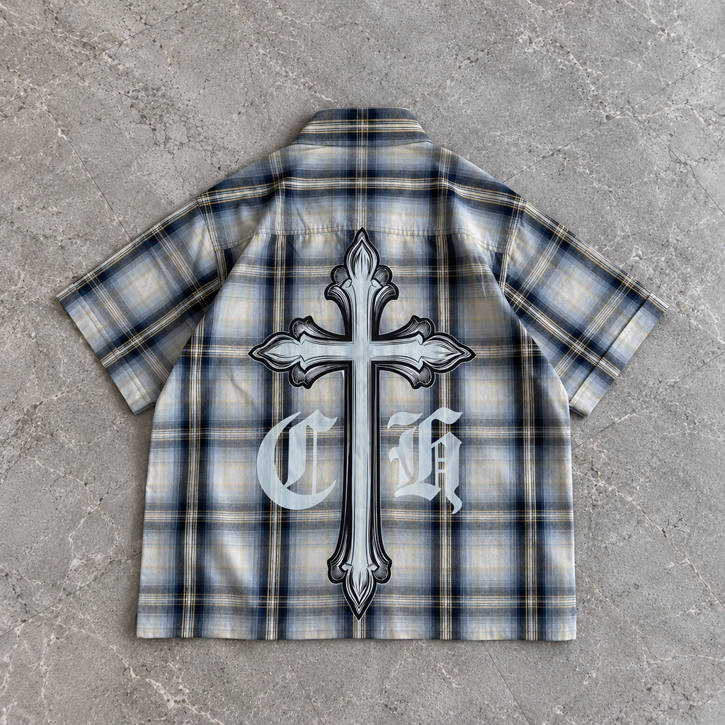 Cross Plaid Boxy Shirt