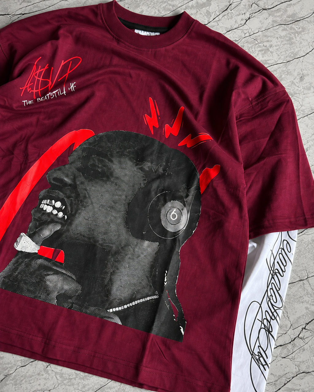 Redline Headphone Layered Tee