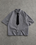 Pinstripe Pocket Boxy Shirt