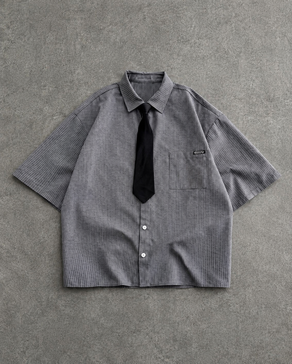 Pinstripe Pocket Boxy Shirt