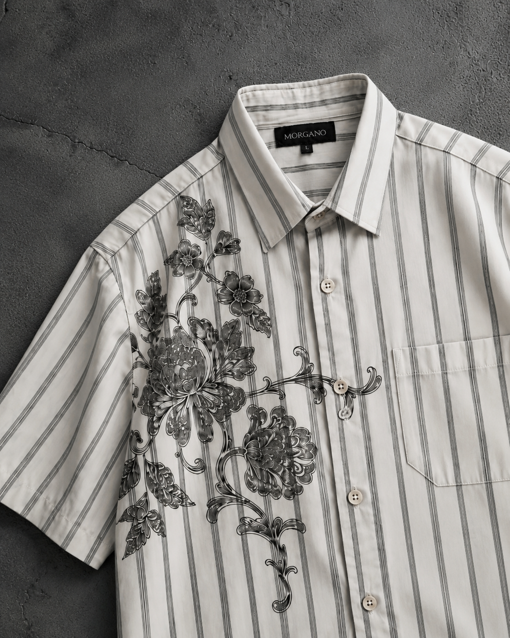 Floral Stripe Boxy Shirt
