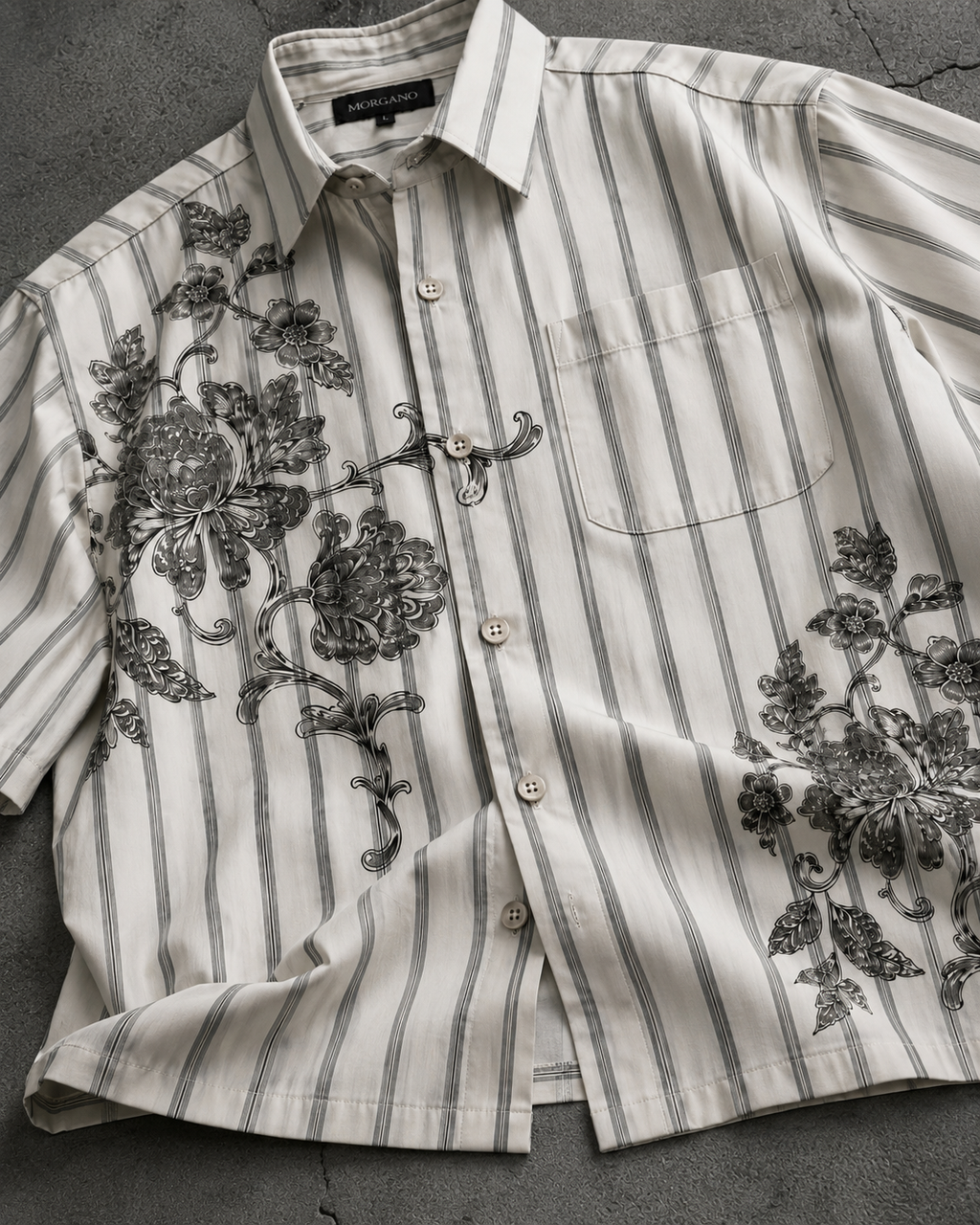 Floral Stripe Boxy Shirt