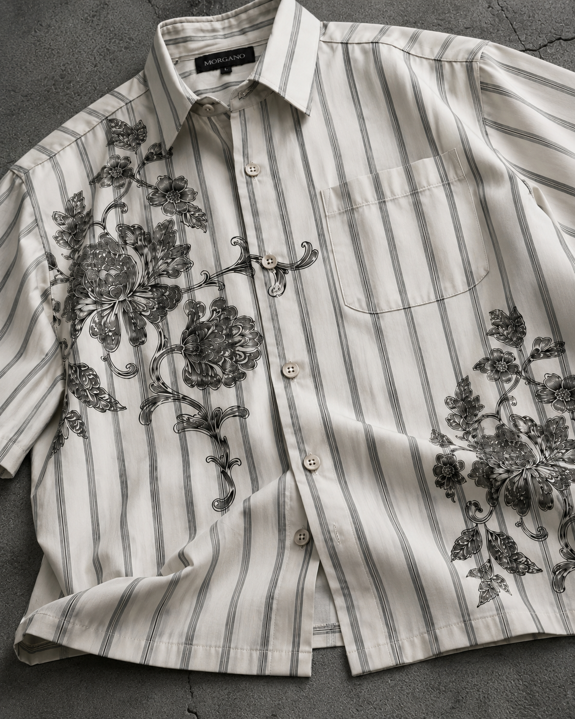 Floral Stripe Boxy Shirt