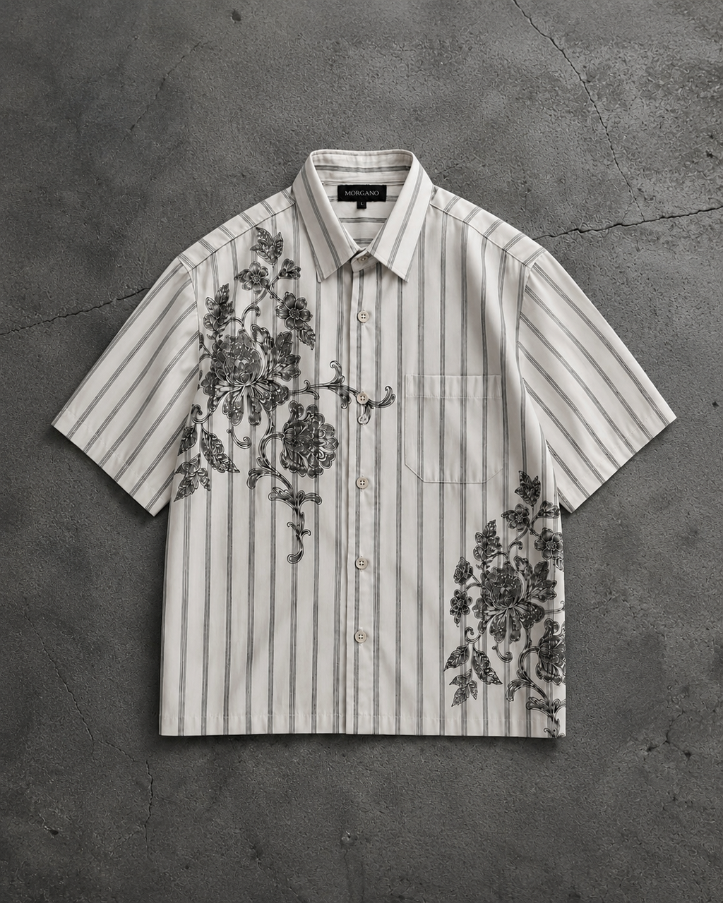 Floral Stripe Boxy Shirt