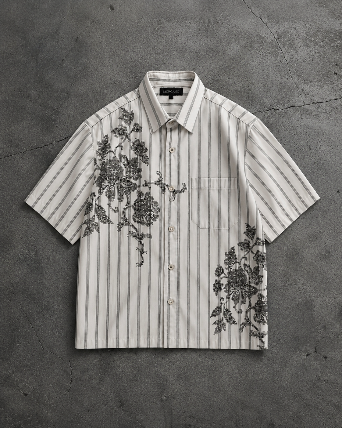 Floral Stripe Boxy Shirt