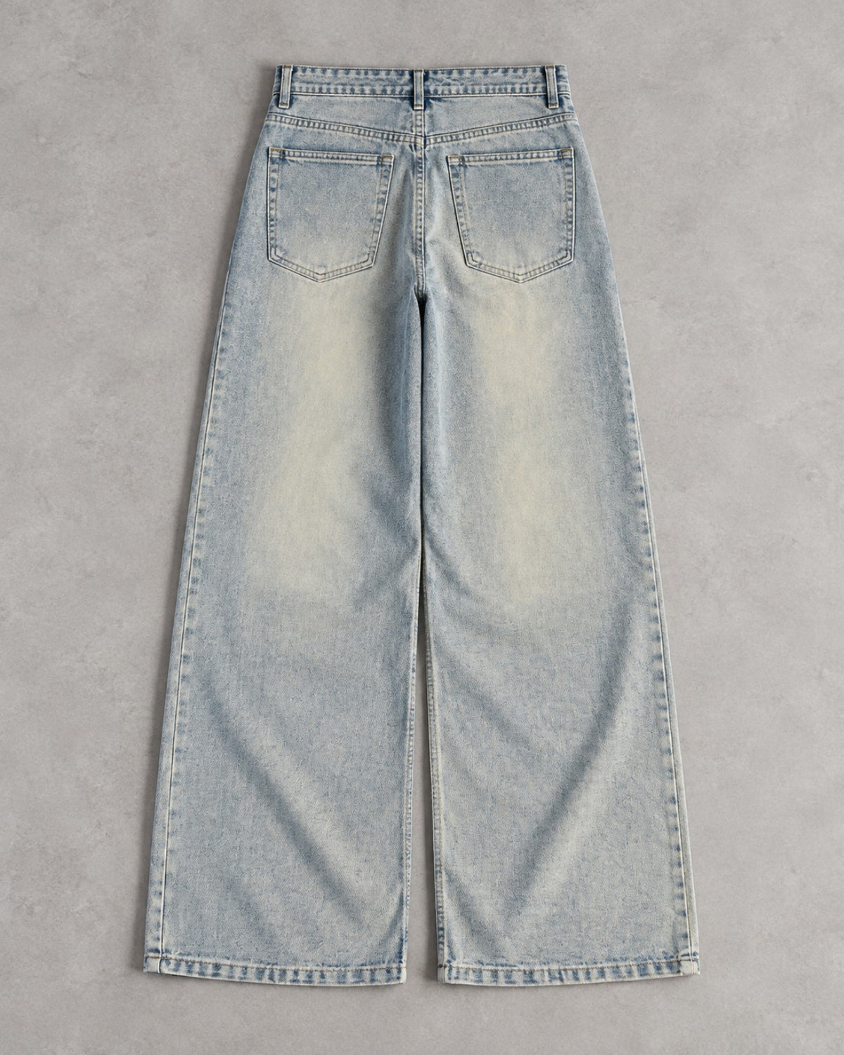 VELOR Faded Blue Wide-Leg Jeans back view with two patch pockets and full-length wide legs